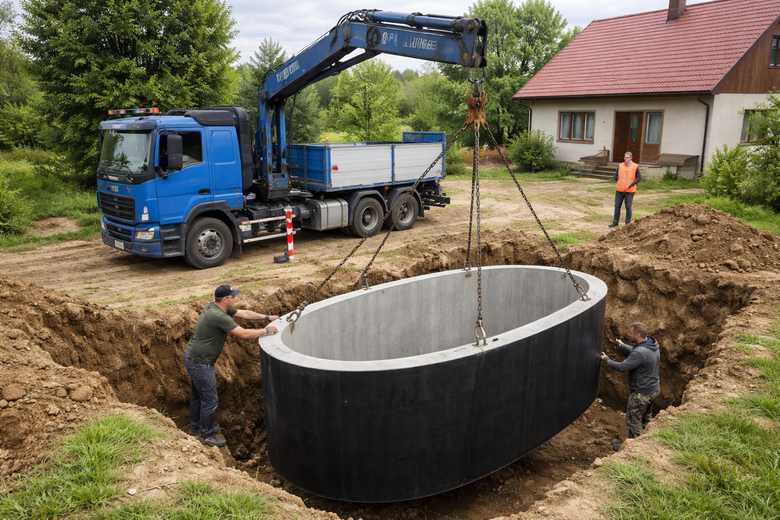 Szambo betonowe owalne montaż gratis